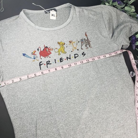 Lion King Simba, Timon and Puma Mouse Themed FRIENDS Grey Tee Shirt - Picture 12 of 12
